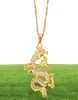 Colliers pendants cz dragon pour femmes hommes bijoux en or