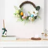 Decoratieve bloemen kunstmatige paas kleurrijke ei krans deur muur hangende slinger decoratie gesimuleerd groen plant feestje decor