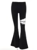 Pantalon féminin Capris Nouveau pantalon décontracté à la mode personnalisé Silhy Asymétrique Pantalon creux creux pour femmes Y240504
