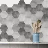 Adesivos 1 pack de parede à prova de óleo PVC adesivos de piso hexagonal para a cozinha banheiro sala de estar Diy papel de parede decoração de casa