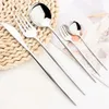 30Pcs White Gold Cutlery Set Stainless Steel Tableware Knife Cake Fork Spoon Dinnerware Set Kitchen Flatware Silverware 240429