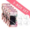5pcs Yelix Easy Fanning Eyelash Extensions Whole Volume Lashes Mix Camellia Bloom Lash Extension Supplies Pink Eyelash Box AA26487769