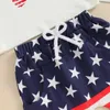 Conjuntos de ropa Summer Baby Boys 4 de julio Camiseta de letra Camisetas de impresión Tops Shorts Independence Day Set H240507
