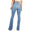 Pantalon pour femmes Capris Denim Jeans pour femmes plus taille haute taille de rotule