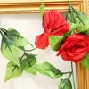 Dekorative Blumen 9 8ft künstliche Seiden Rose Blumenpflanzen Blätter hängen Rattan für Wanddekoration Hochzeitsbogen Girlande