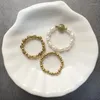 Cluster anneaux bohemian taiwan jade bagaux de mariage jade pour femmes bijoux en pierre naturelle extensible en eau douce et cadeaux faits à la main