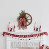 Fleurs décoratives Élégance festive Couronne de Noël de baies rouges mélangées réalistes pour la fenêtre de porte d'entrée Décor délicat non fondu avec ferme