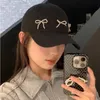 韓国のInstagram Bow Solid Color Baseball Hat Womens Summer Thin Thin Thin Cute Lound Top Duck Tongy Hat Y2K Girls 240507