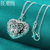 Orecchini di collana set Hollow Love Heart Ball da 18 pollici Orecchino a sospensione in argento Colore per il fidanzamento del matrimonio Donne gioielli