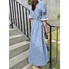 Vestidos de festa 2024 Vintage Tatchwork Stand Stand Stand Sleeve Sleeve Manga Coreana Chic Sweet Preppy Style Boho xadrez vestidos mujer