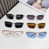 Klassische Marke Retro Crattire Sonnenbrille Metall Leopardenkopf Rahmenlose Brille Seitenschild gebogene Sonnenbrille Herren und Frauen