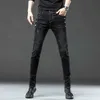 Jeans masculin vintage de mode de mode vintage jeans de créateur de snowflake lavage de mode coréen pantalon stretch masculin classique slim denim pantalon y240507