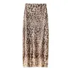 Röcke Leopard Print Tüllrock Frau Vintage High Taille Langes für Frauen Sommer Mesh Midi Elegante Frauen