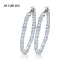 AIYANISHI Real 925 Sterling Silver Classic Big Hoop Earrings Luxury Sona Diamond Hoop Earrings Fashion Simple Minimal Gifts 2201194086559