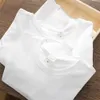 Camisetas masculinas masculino algodão top womens cor sólida cor em branco de camiseta o pescoço redondo pescoço curto casal prateado branco h240506
