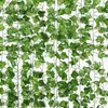 Fleurs décoratives couronnes 12pcs 200 cm vigne verte soie artificielle lier