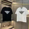 Ltaly Milan Luxury Brand T-shirt Mens Designer Women Clothes Tops Uomo Femme Rendre Triangle Match Polo Polo T-shirt surdimensionné Haikyuu