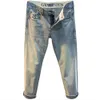 Fashion kleding zomer heren ware religieuze jeans voor mannen blauwe dunne high -end geborduurde bedrukte Harlan broek dunne fit kleine voeten heren broek heren ontwerpen