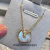 Cartre high -end sieraden kettingen voor vrouwen 925 pure zilveren talisman witte beimu ketting cnc vergulde 18k rose goud malachiet wit beimu origineel 1: 1 met echte logo -box