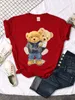 T-shirt femminile We Are Best Amiches Teddy Bear Thirt Women Summer Tops traspirabile Street Casual Short Sport Sport Tshirt D240507