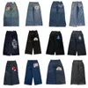 JNCO Streetwear Ligne large Jeans Hommes Y2K Hip Hop Harajuku Eagle Broidered Retro Casual Denim Pantal