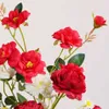 Fleurs décoratives couronnes artificielles roses fleurs rouges silk pivoine de haute qualité daisy mariée bouquet décor de mariage faux fleurs accessoires de maison bricolage artisanat