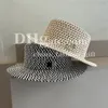 Chapeau de seau de luxe mille grille de motif d'oiseau chapeau de créateur de créateurs
