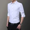 Chemises habillées pour hommes 2023 Nouveau plus taille 5xl 6xl 7xl Camisa Cmens Slim Couleur solide Shirt Shirt Business White Casual White Mens Brand Classic D240507