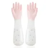 Handskar 1 par PVC Vattentät gummi Latexhandskar för tvätt av klädrätter Hushåll Lången Längt Kök Rengöringsverktyg Vattentät