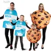 Trajes de combinación de familia Funny Food Milk Cookies Cosplay Disfraces de Halloween para mujeres adultas Fiesta de Navidad Grupo de fiesta Familia Family Outfits D240507