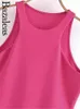 Casual Dresses 2024 Bazaleas Store Rose Red Vestidos Official Mini Summer Vintage Halter Neck Sleeveless Dress