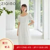 Partykleider Ziqiao Japanisches Freizeitkleid 2024 Sommer Frauen Kleidung Französische Puffhülle weißer Chiffon sanfter Windrock