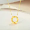 Neue klassische Design Halskette Schmuck 18k Halskette Big Round Pendelled Goldene Luxus modische Single Rot mit Cart Original Halsketten