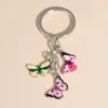 Keychains Lonyards mignon porte-clés coloré papillon clé clés en émail animaux volants chaînes clés pour femmes sacs à main accessoires bijoux faits à la main