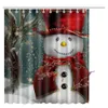 Baño impreso 3D Christmas Snow Man Cortina de ducha lavable con 12 ganchos Santa Home Año Nuevo Decoración 21 Estilos