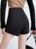 Frauenshorts Figohr sexy schwarz 2024 Sommer hohe Taille A-Line-Hose mit Reißverschluss Anti-Smudge Slim Short Hosen