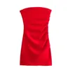Casual Dresses 2024 Bazaleas Store Sexy Red Sleeveless Mini Corset Dress Official For Women Backless Bodycon Party
