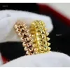 Moda Eefs Gold Ring Clash Rings Extravagante Gold Gold Sier Titanium Steel Bullet Rings com Diamond Men Men Mul