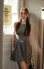 Casual Dresses Y2K Clothes Luxury Gorgeous High Waisted Solid Mini For Women Beaded Tank Trendy Party Robes