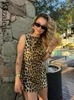 Casual Dresses 2024 Sexy Women's Tank Dress Leopard Print Mini For Women Summer Beach Holiday