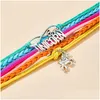 Charm armband etnisk stil handvävd lyckosam färg mtilayer armband alfabet ponny sju färg twist för droppleverans smycken dhxjp