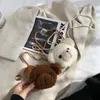Cute Bear Plush Shoulder Bag For Children Kids Cartoon Messenger Bags kawaii Purses little Girls Stuffed Animals Backpack 240428