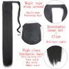 Lisi Girl Synthetic Hair 2234 Long Long Right Ponytail Wraping Around Ponytail Clip dans Hair Black Hair Plice Headswear 240507