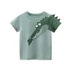 2024 Été Enfants 3D Tshirt de dessin animé pour garçon Impression d'animaux Dinosaure Bark Boys T-shirt Girls Tops Tees Vêtements pour enfants 240416