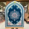 Impressão espessada tapete muçulmano portátil flanela mole Ramadã Gift Viagem Tapete de oração para Íslão Mats tapetes tapetes 240417