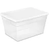 Boîtes de rangement Colgodes 56 Quart Boîte à contenant de rangement empilable en plastique épais durable avec couvercle de verrouillage intégré transparent (24 packs) Q240506