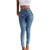 Jeans féminins 2020 Nouvelle mode boulting haute taille skinny jeans femmes stretch du denim bandage de ceinture skinny push up jeans w t240507