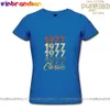 T-shirt femminile Vendita calda Custom Ringraziamento Giornata Migliore magliette presenti 1977 Classic Tshirt di compleanno di 44 anni Maglietta da donna Moms Day Giorno D240507