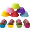 Forniture per feste da 6 pezzi rotondi alimentari al cibo silicone muffin cupcake cottura piatti riutilizzabili per la gelatina budino torta fai -da -te