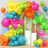 128pcs розовый лайм -зеленый сланец синий оранжевый желтый латекс радужный воздушный шарик гирлянды для рождения на день рождения свадебная вечеринка
